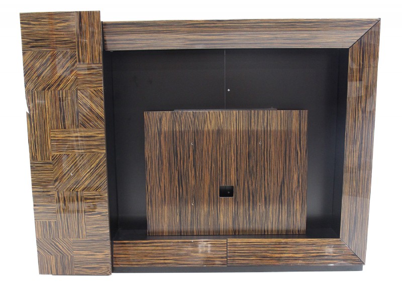 Nicole Miller Zebrano Wood Media Cabinet