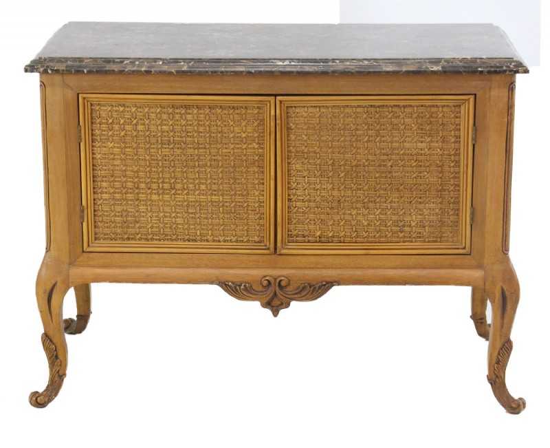 Marble Top Storage Chest with Doors