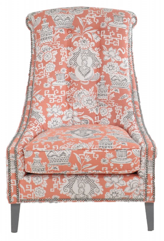 Upholstered Chair with Nailheads
