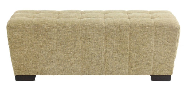 Tapered Linen Tufted Contemporary Ottoman
