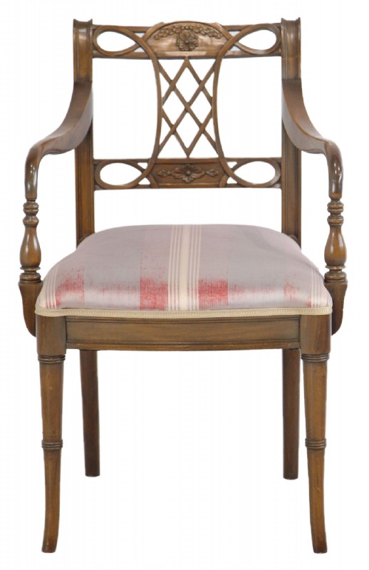Wooden Framed Upholstered Armchair