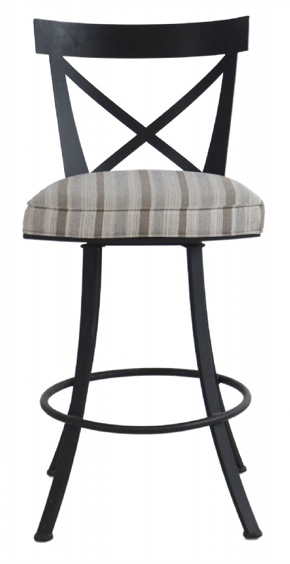 Upholstered Seat Dark Metal Frame Barstool