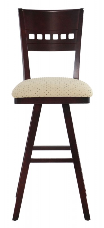 Dark Wooden Framed Upholstered Barstool