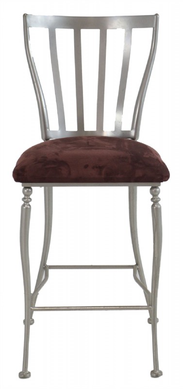 Grey Metal FrameSuede Seat Counter Stool