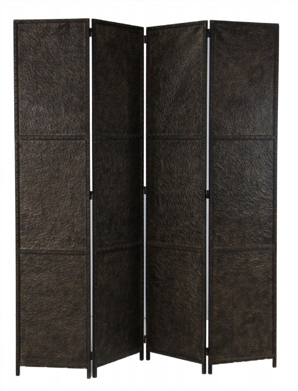 Embossed Rust Colored Metal Room Divider