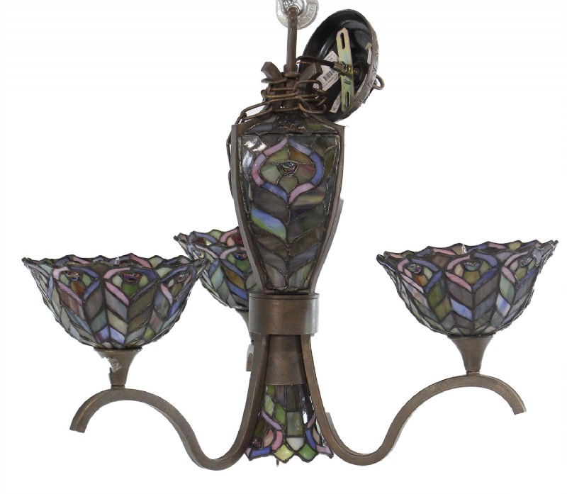 Three Light Tiffany Style Chandelier
