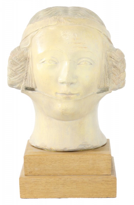 Abstract Sculpted Grecian Female Head on Stand