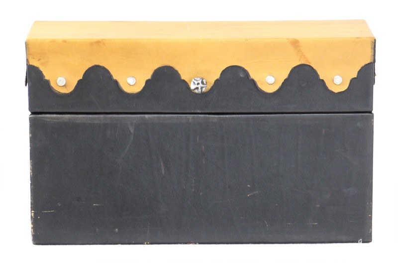 Two Tone Leather Covered Box Wooden Box