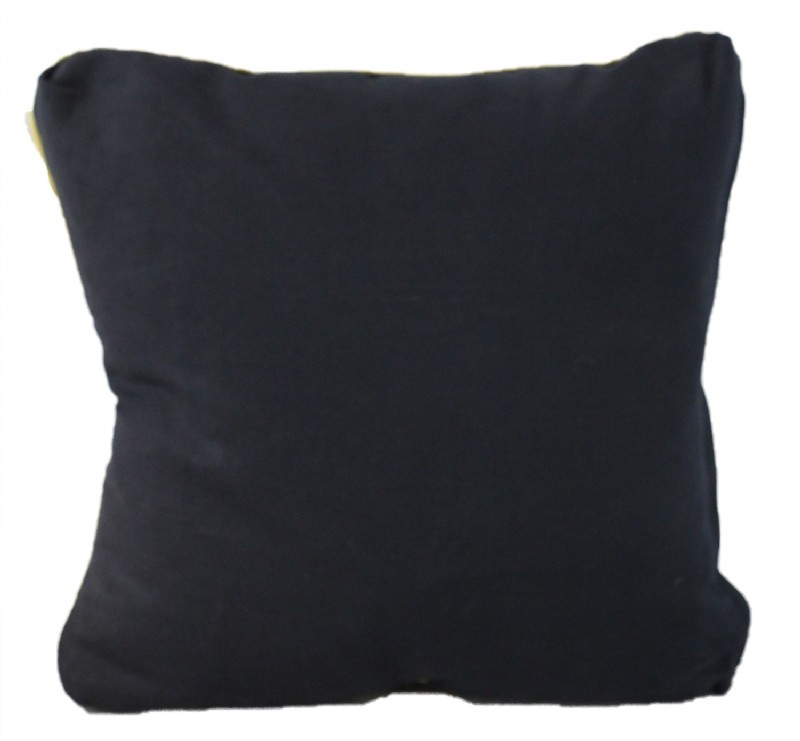 Custom Black Pillow With Tan Leather Trim