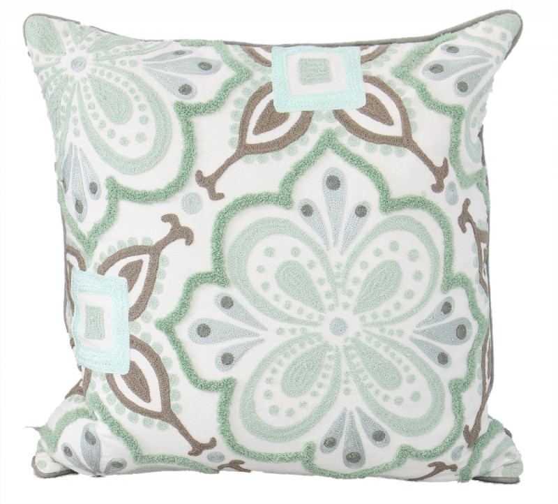 Custom Al Hambra Green White & Gold Pillow