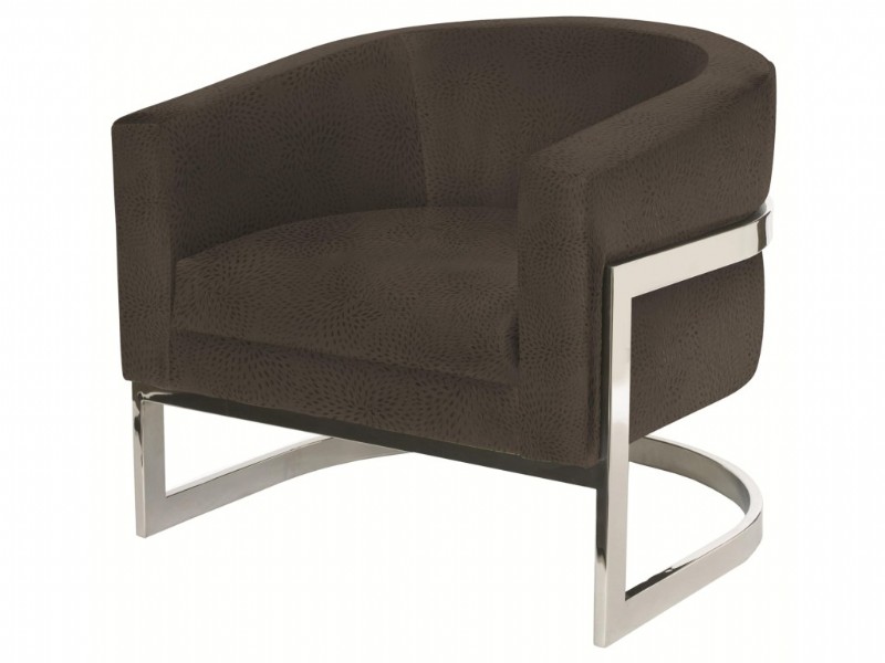 Chrome Upholstered Callie Barrel Chair