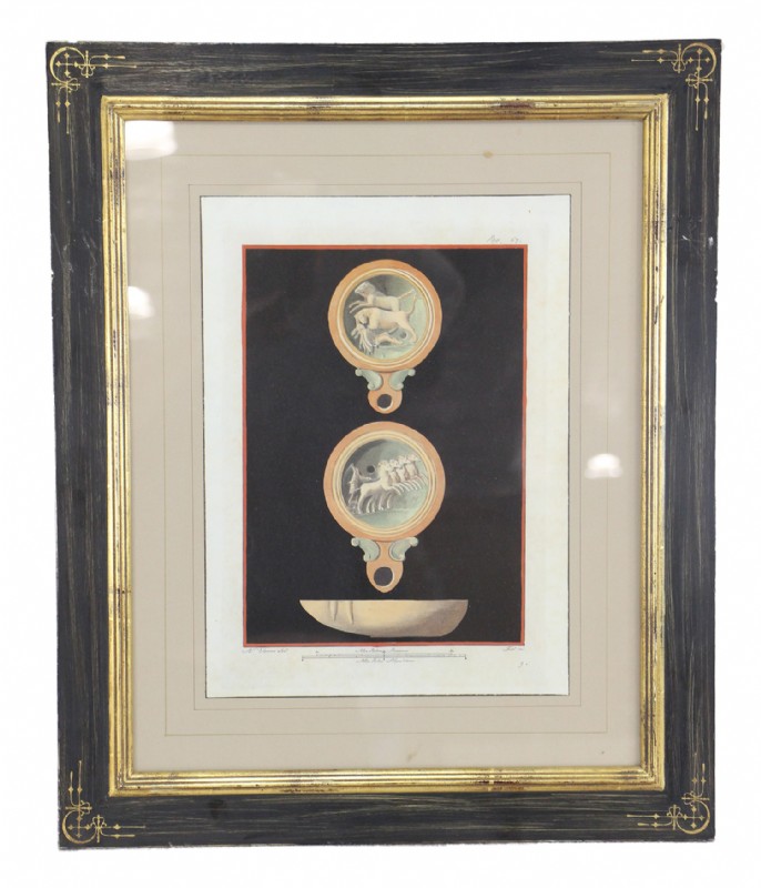 Roman Candelabra & Table Lithograph