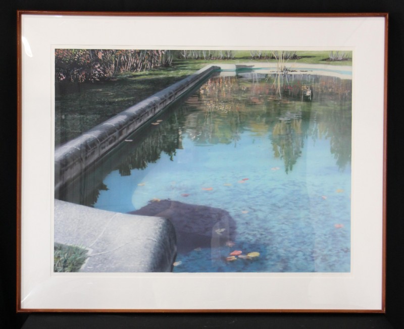 "Garden Pool Reflections" Serigraph