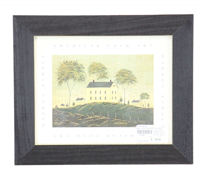 Small White House on Hill Print