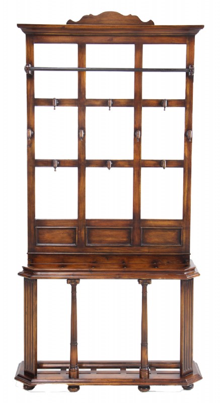 Tall Wooden Coat Rack and Umbrella Stand
