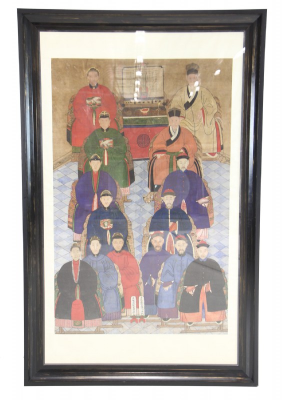 Framed Chinese Qing Dynasty Ancestral Patriarch Po
