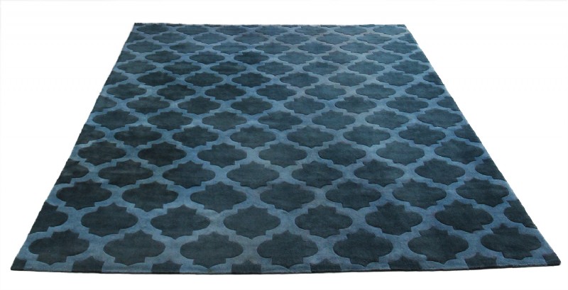 Abstract Blue and Green Area Rug