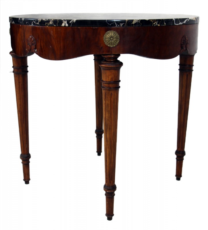 Marble Top Round Wooden Table