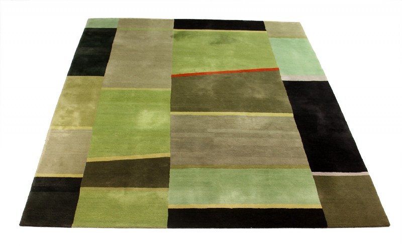 Christopher Farr Block Rug- Green