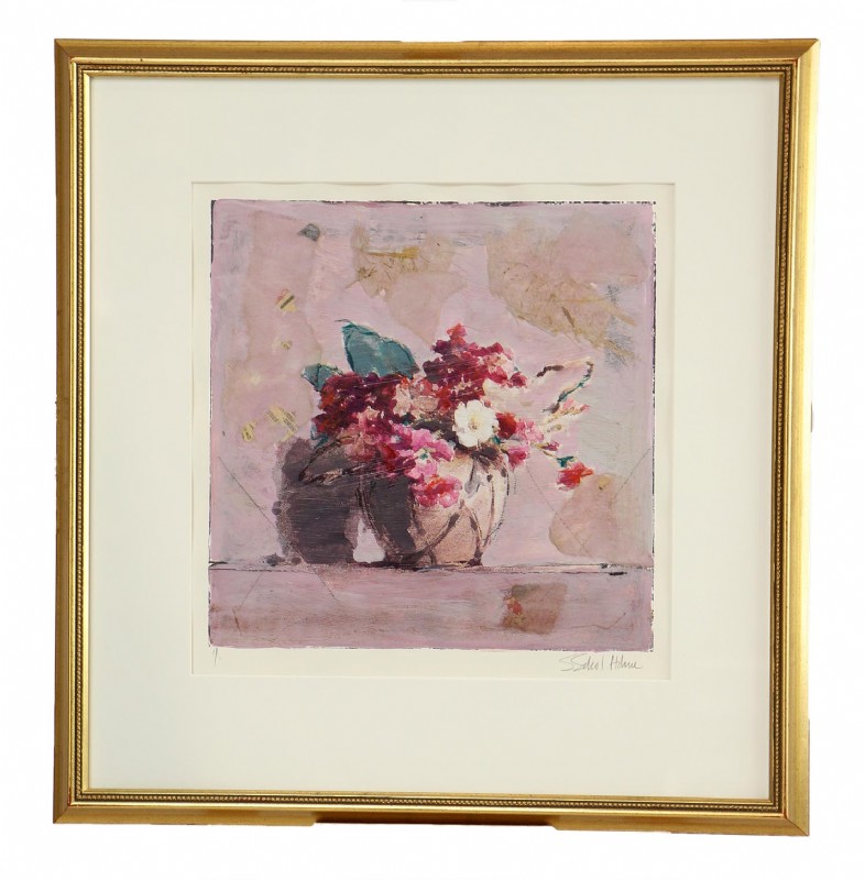 Framed Floral Monoprint