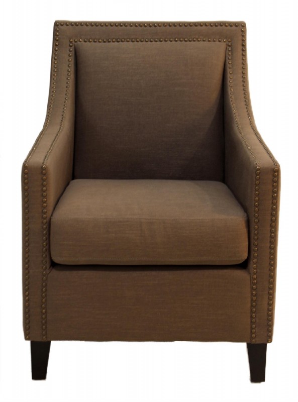 Light Brown Upholstered Arm Chair