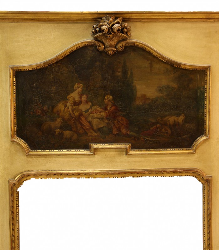 Antique Framed Wooden Mirror