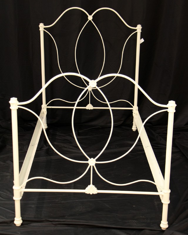 WHite Painted Metal SIngle Bed
