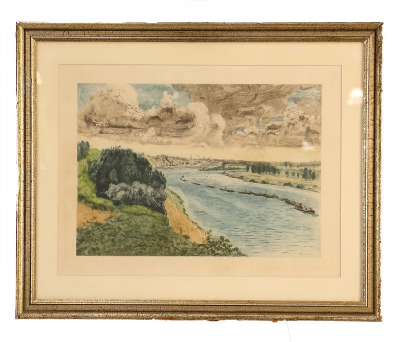 Renoir Etching, Chalands sur la Seine