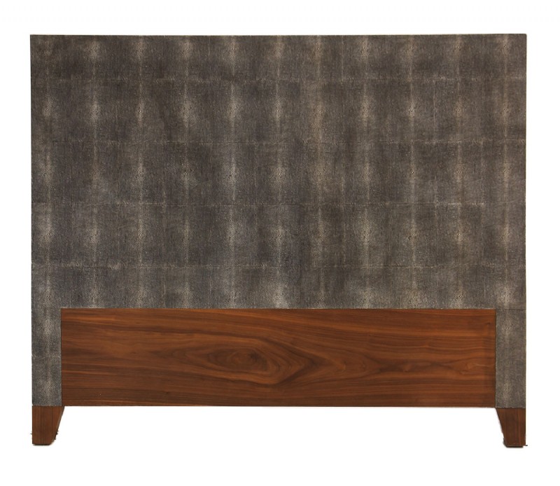 Shagreen Covered Queen Wooden Headboard