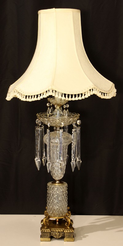 Vintage Austrian Crystal Table Lamp For, Vintage Glass Lamps With Hanging Crystals