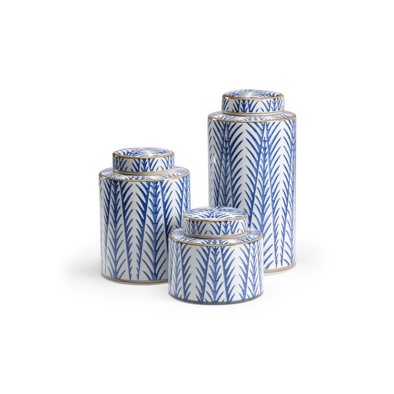 Blue Fronds Canister Set