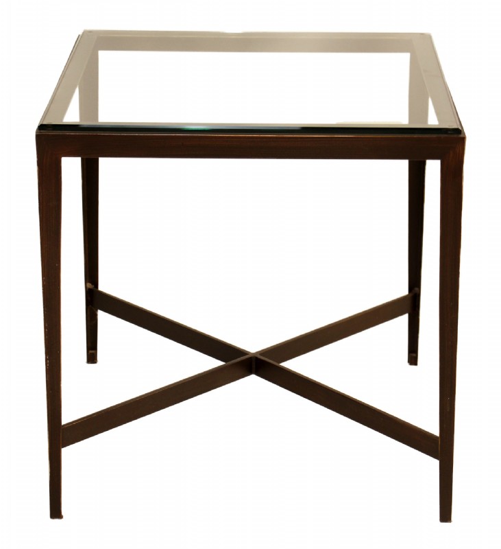 Metal and Glass End Table