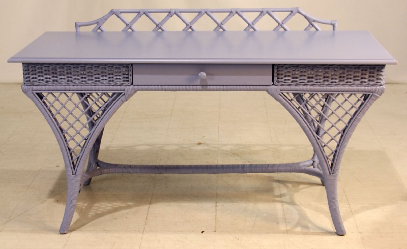 Maine Cottage Light Blue Wicker Desk