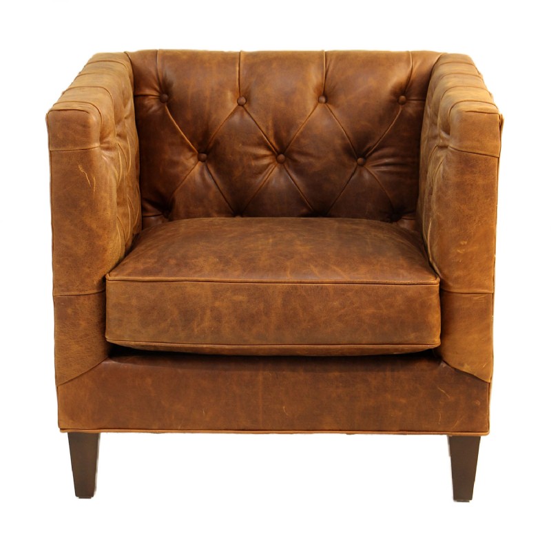 Ellyson Leather Tufted Chair