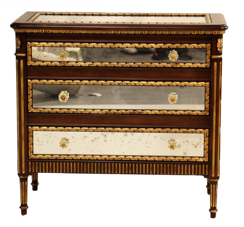 Mirrored Ornate Wooden Chest