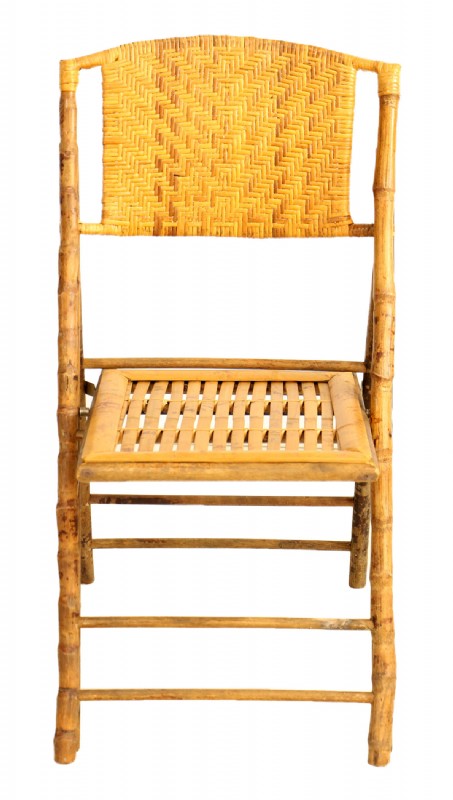 Bamboo & Rattan Folding Chair Set