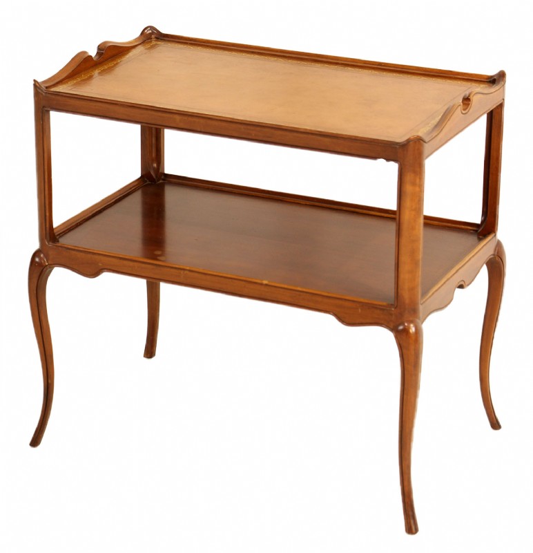 Vintage Tooled Leather Top End Table