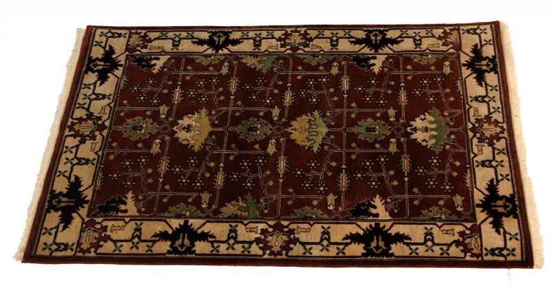 Taupe & Dusty Rose Persian Style Area Rug