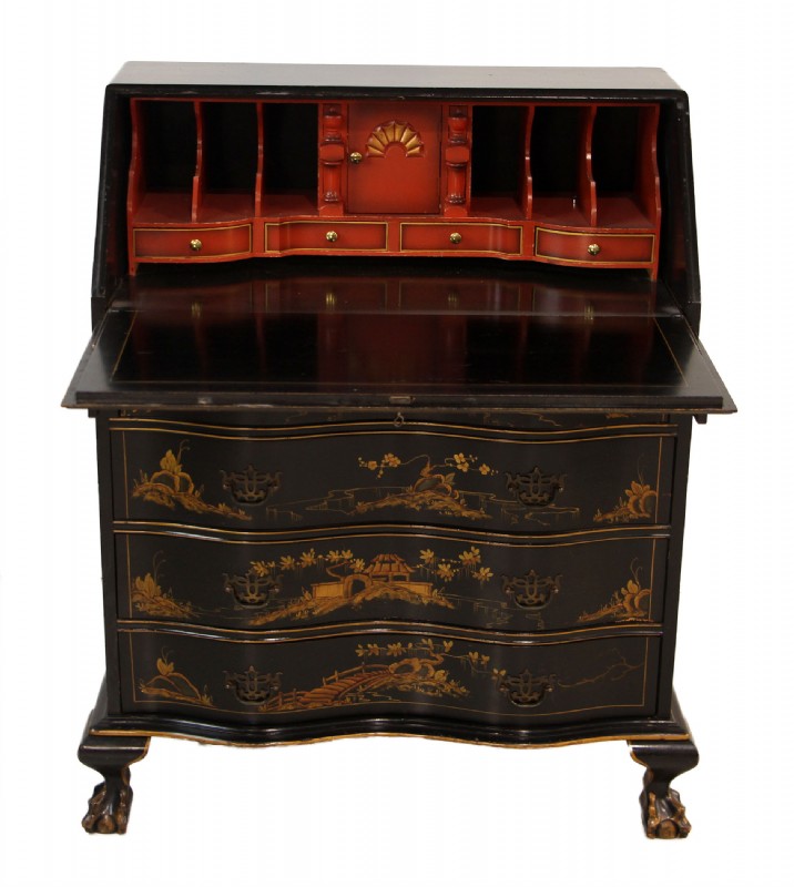 Black Chinoseire Bowfront Secretary