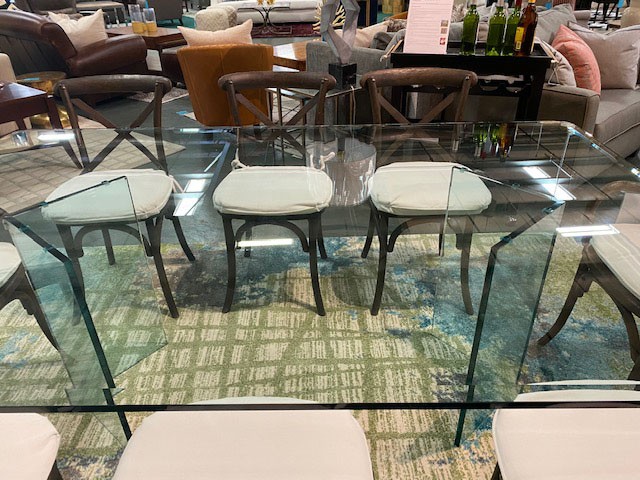 Custom Made Glass Dining Table
