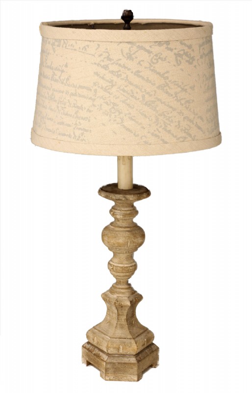 Wooden Carved Table Lamp