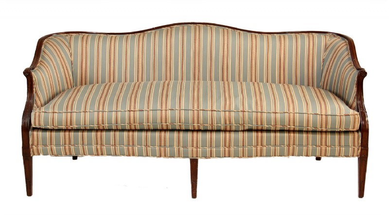 Mid Century Curved Back Three Seat Sofa