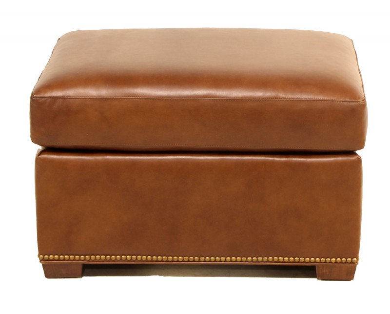 Moselle Leather Ottoman