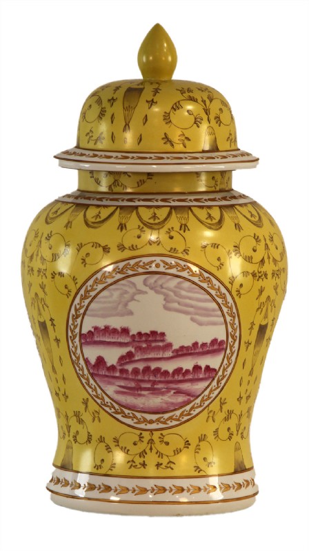 Yellow & White Asian Ginger Jar