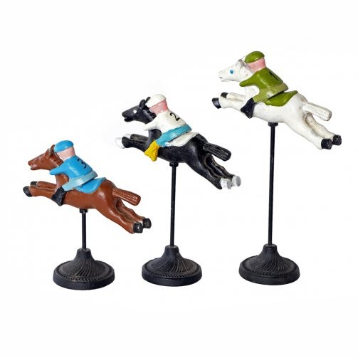 Set of 3 Horse and Jockey Stands