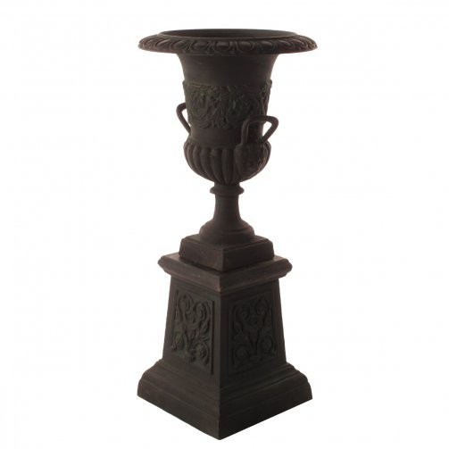 Handled Urn with Pedestal - Green