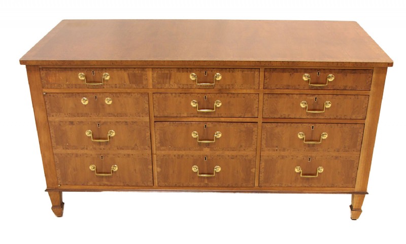 Wooden Inlaid Filing Credenza