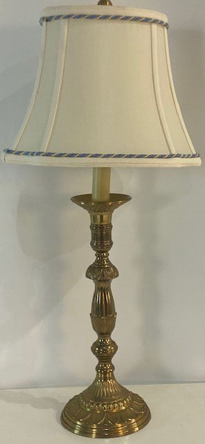 Brass Table lamp with White Shade