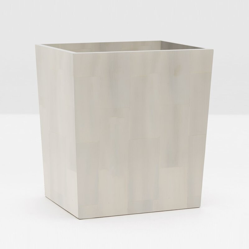 Goa Sand Wastebasket Rectangular Tapered Faux Boa