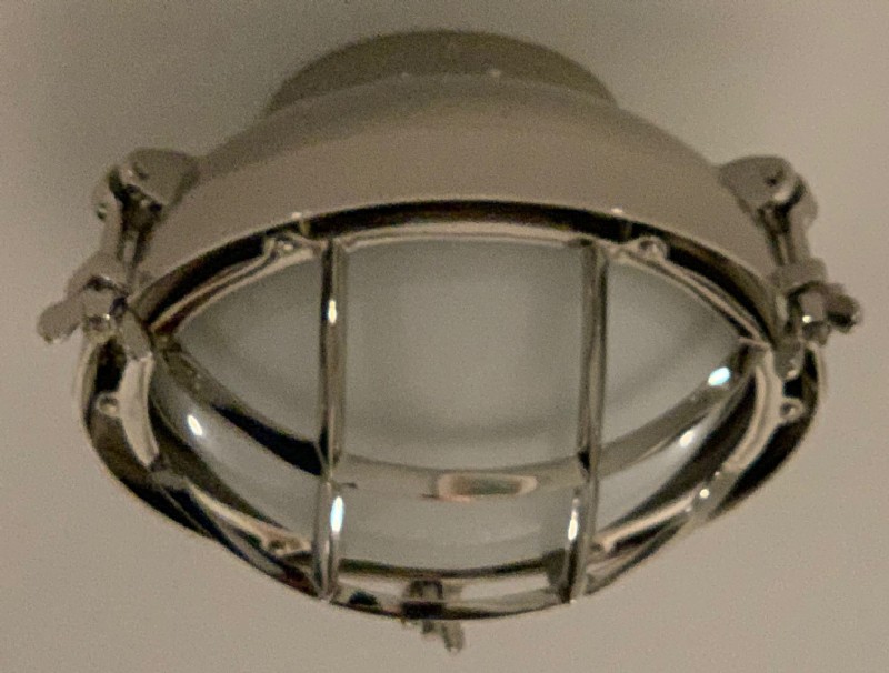 Chrome & White Glass Flush Mount Light